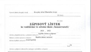 zápisový lístek
